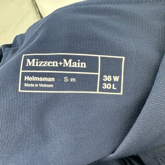 Mizzen Main Helmsman Pants Mens 36x30 Blue Performance Athletic Tapered Stretch - Picture 3 of 12